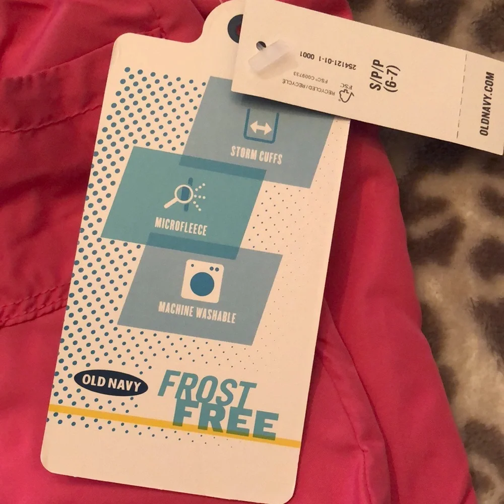 Old Navy Pink Frost Free Snow Pants Size Small 6 7 Fleece Lined